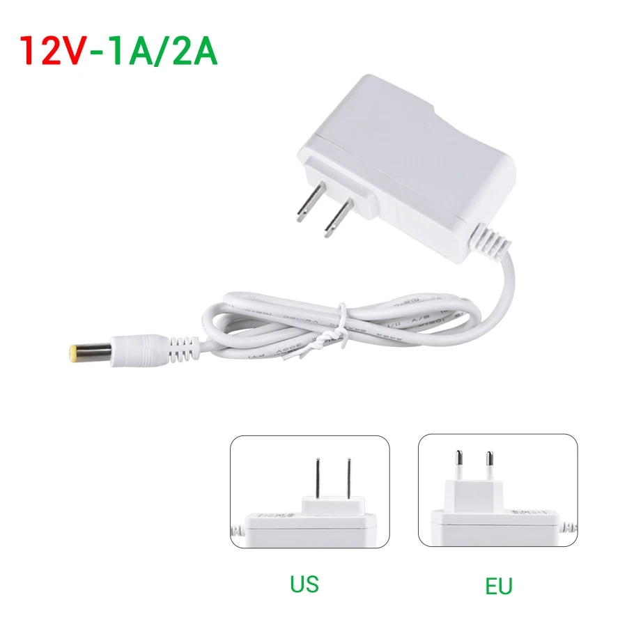 Real Power DC 24V 12V 1A 2A 3A Power Supply DC 12 24 V Volt Output Interface 5.5mm*2.1mm Power Adapter EU US UK AU Plug