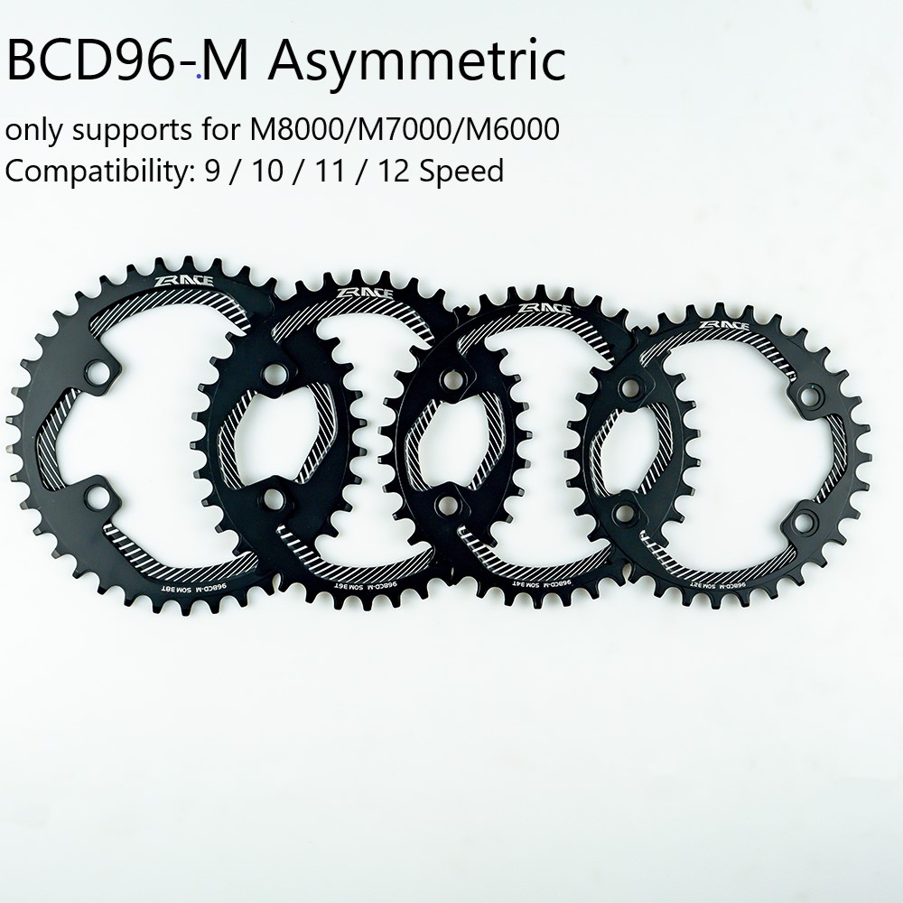 ZRACE BCD96-M Chainrings MTB Round Chainring Chainwheel Asymmetrical Narrow Wide Teeth 32T/34T/36T/38T for M8000 M7000 M6000. 