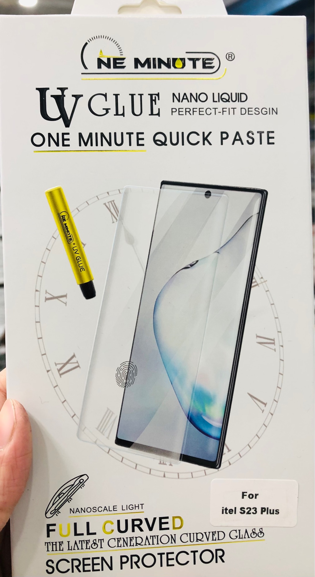 UV Glue Curved Tempered Glass Screen Protector For Itel S23+ / S23 Plus, Screen Guard Gorilla Glass Protector With Easy Installation Kit (Itel S23+). 