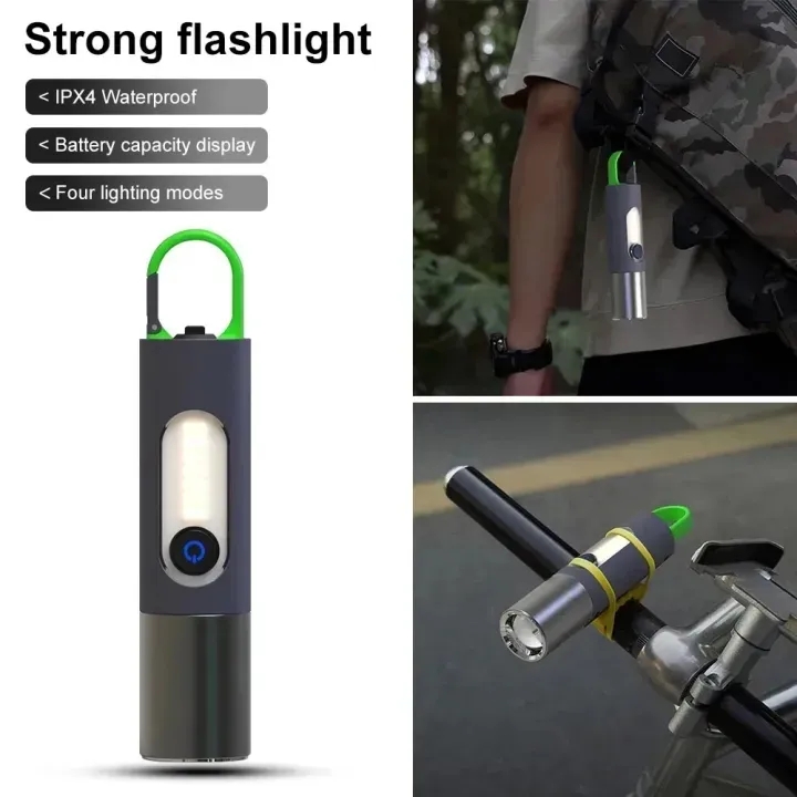 Multifunctional LED Flashlight XST-836 Work Light USB Rechargeable Camping Fishing Lantern Waterproof Zoom Torch KeyChain Lamp-The Asia. 