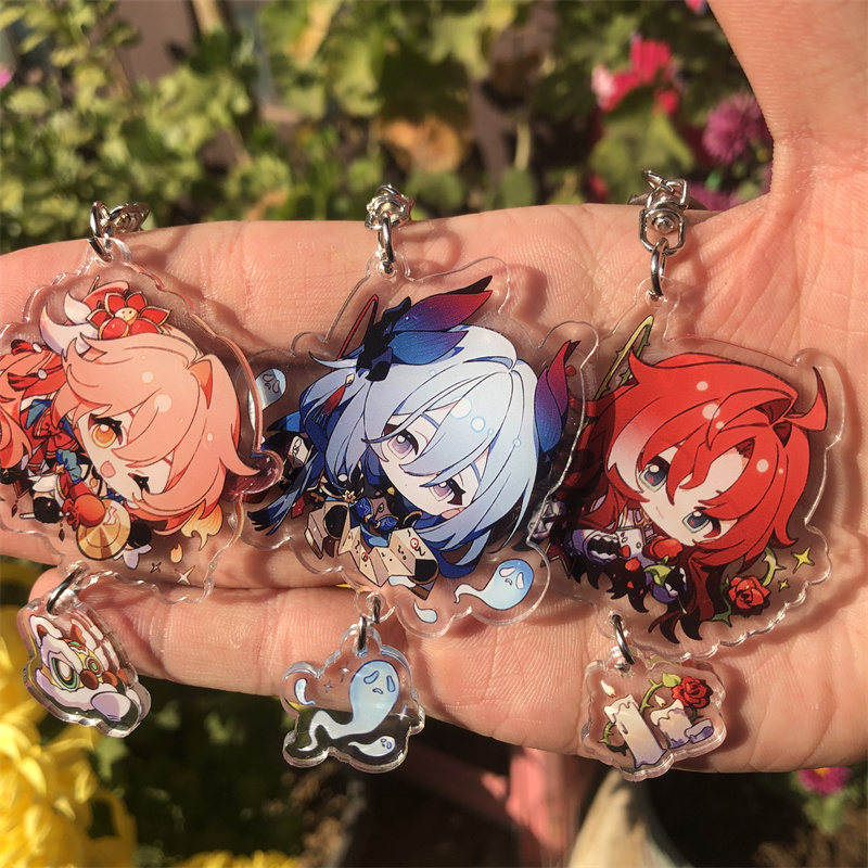 Honkai: Star Rail Yinzhi Jingliu HuoHuo Guinaifen Cosplay Costume Accessories Anime Game Badge Keychain Pendant Prop. 