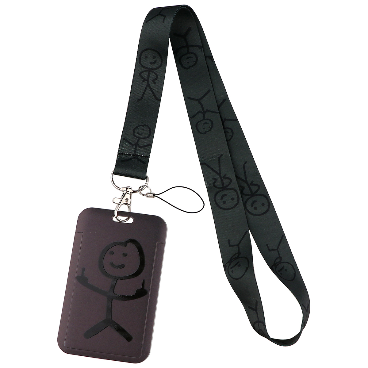 Cute Middle Finger Stickman Keychain Neck Strap Lanyard For Keys Badge Holder ID Credit Card Pass Hang Rope Keyrings Accessories. 