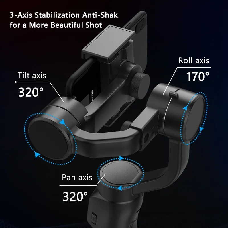 F8 Handheld 3-Axis Gimbal Phone Holder Anti Shake Video Record Stabilizer for Xiaomi iPhone Cellphone Smartphone. 