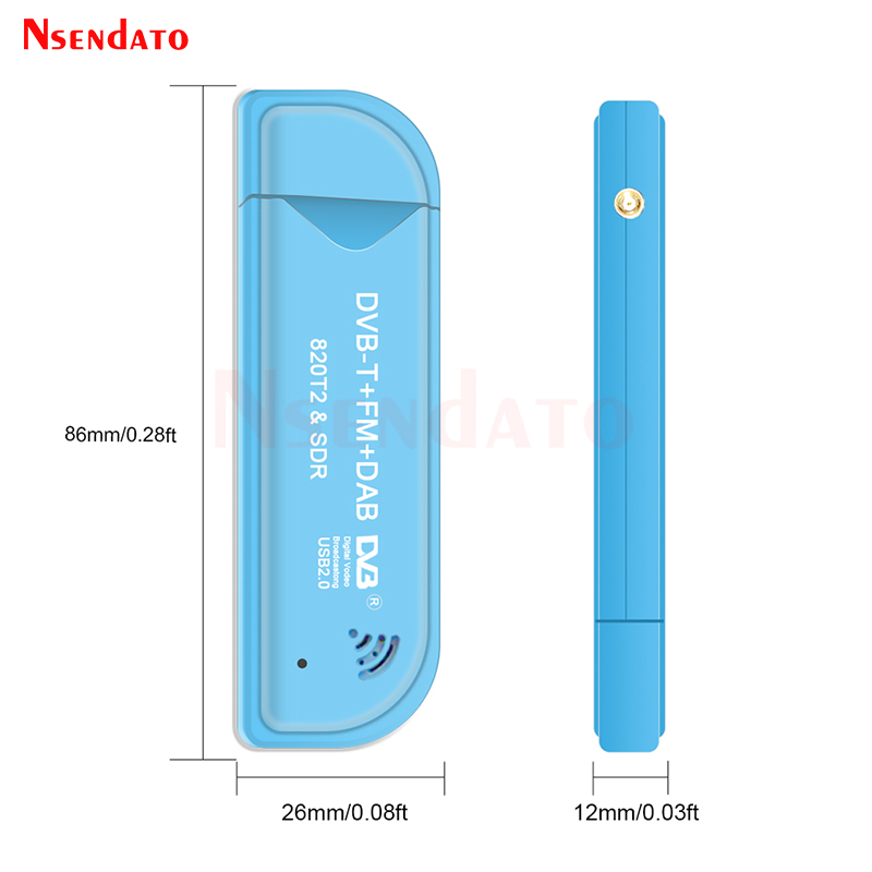 Digital RTL2832U & R820T2 USB2.0 Smart DVB-T SDR TV Stick Tuner DVB-T+FM+DAB RTL SDR TV Receiver Dongle With Antenna For windows. 