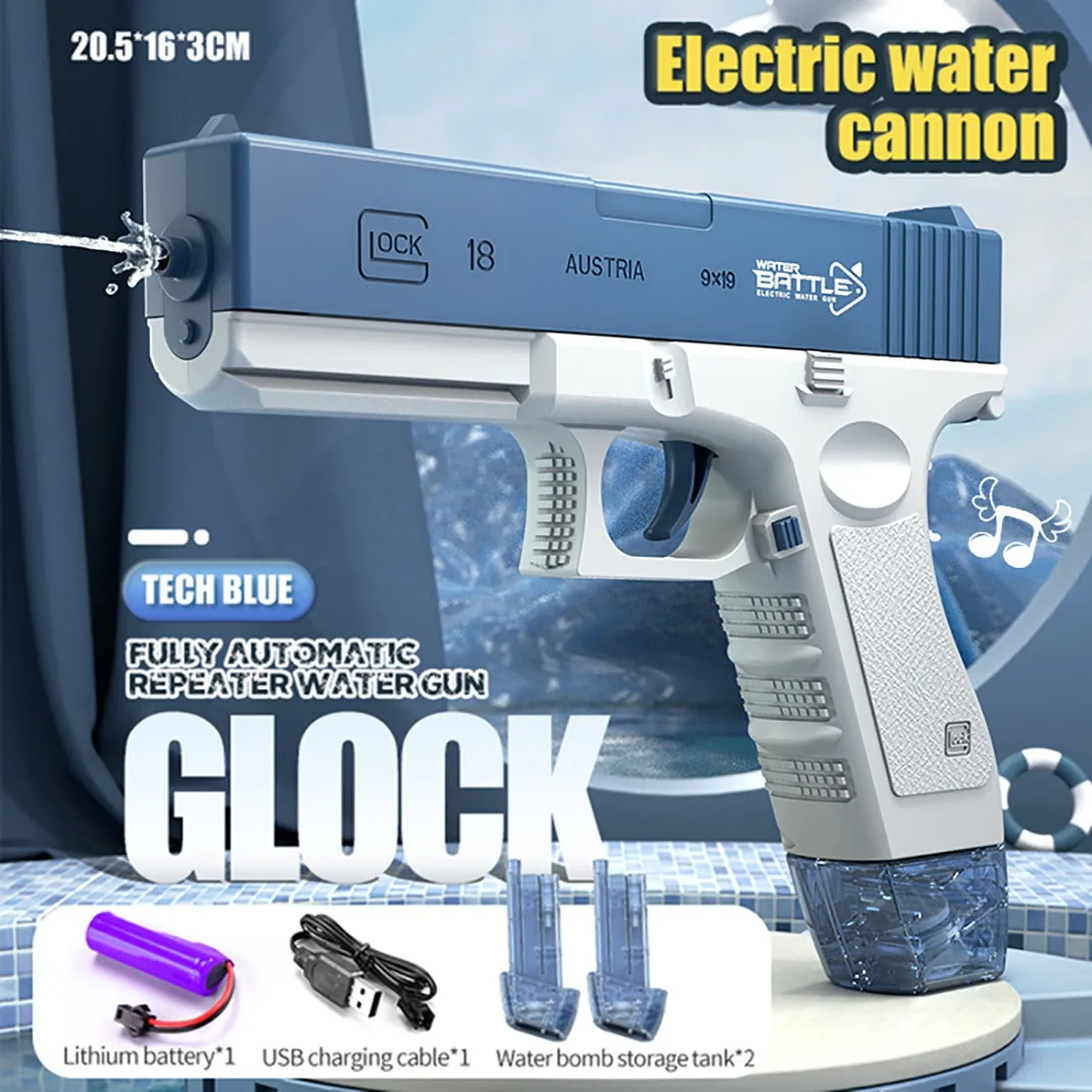 Electric Water Gun Toys Bursts Children's Highpressure Strong Charging