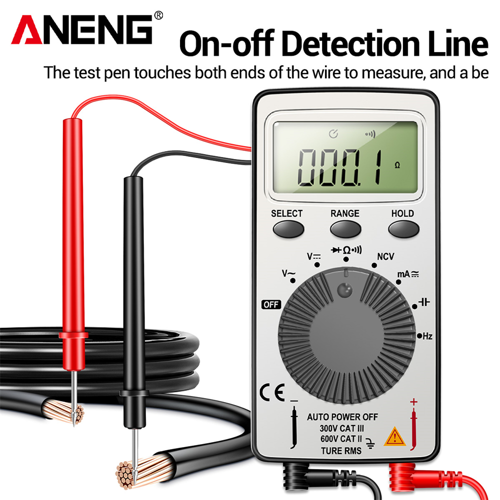 ANENG AN101 Mini Digital Multimeter1999 T-RMS AC/DC NCV Capacitance Ammeter Voltmeter Tester multimetro digital profesional test. 