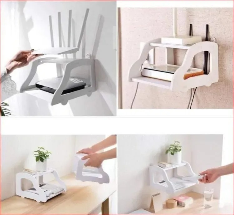 Shop Pro 2 Layer High Quality WiFi Router Stand | Wall Mounted Shelf