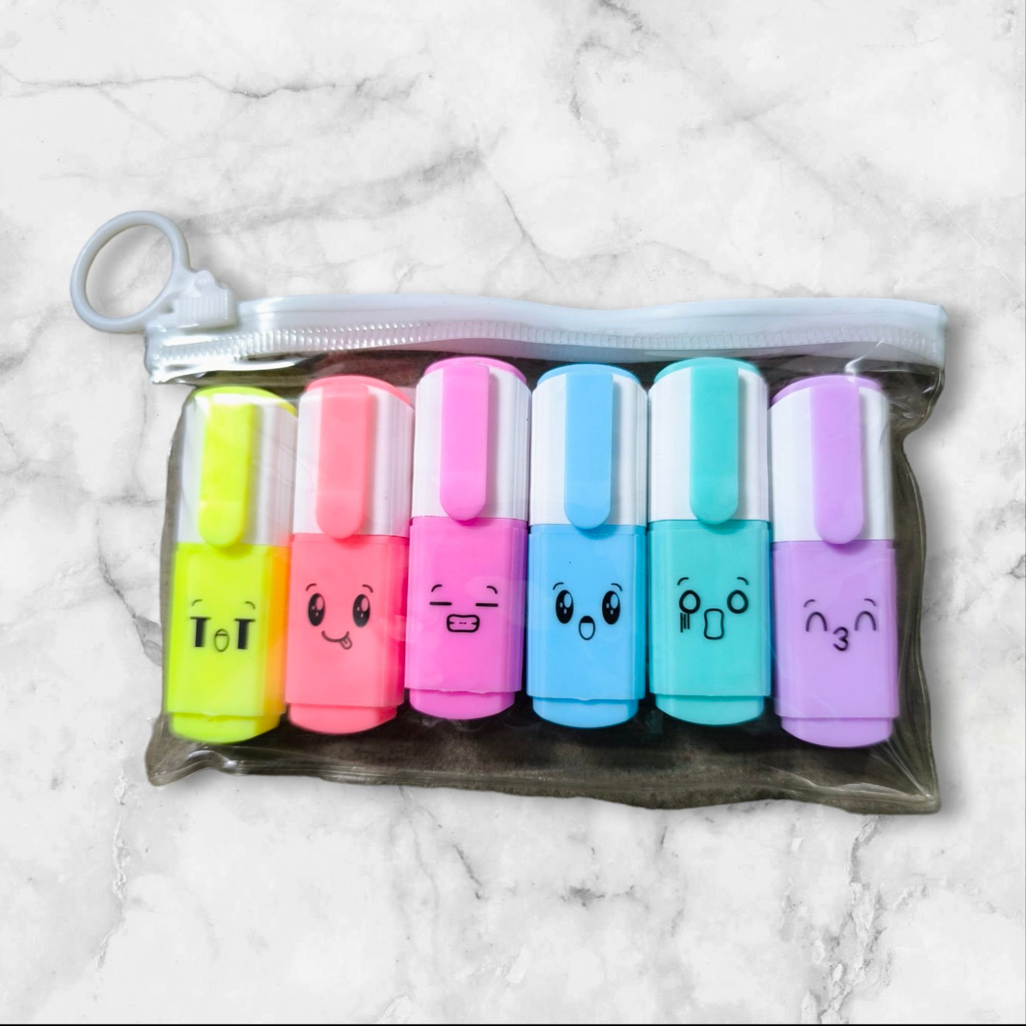 highlighter pen, 6 color highlighter pen,emoji highlighter pen. 