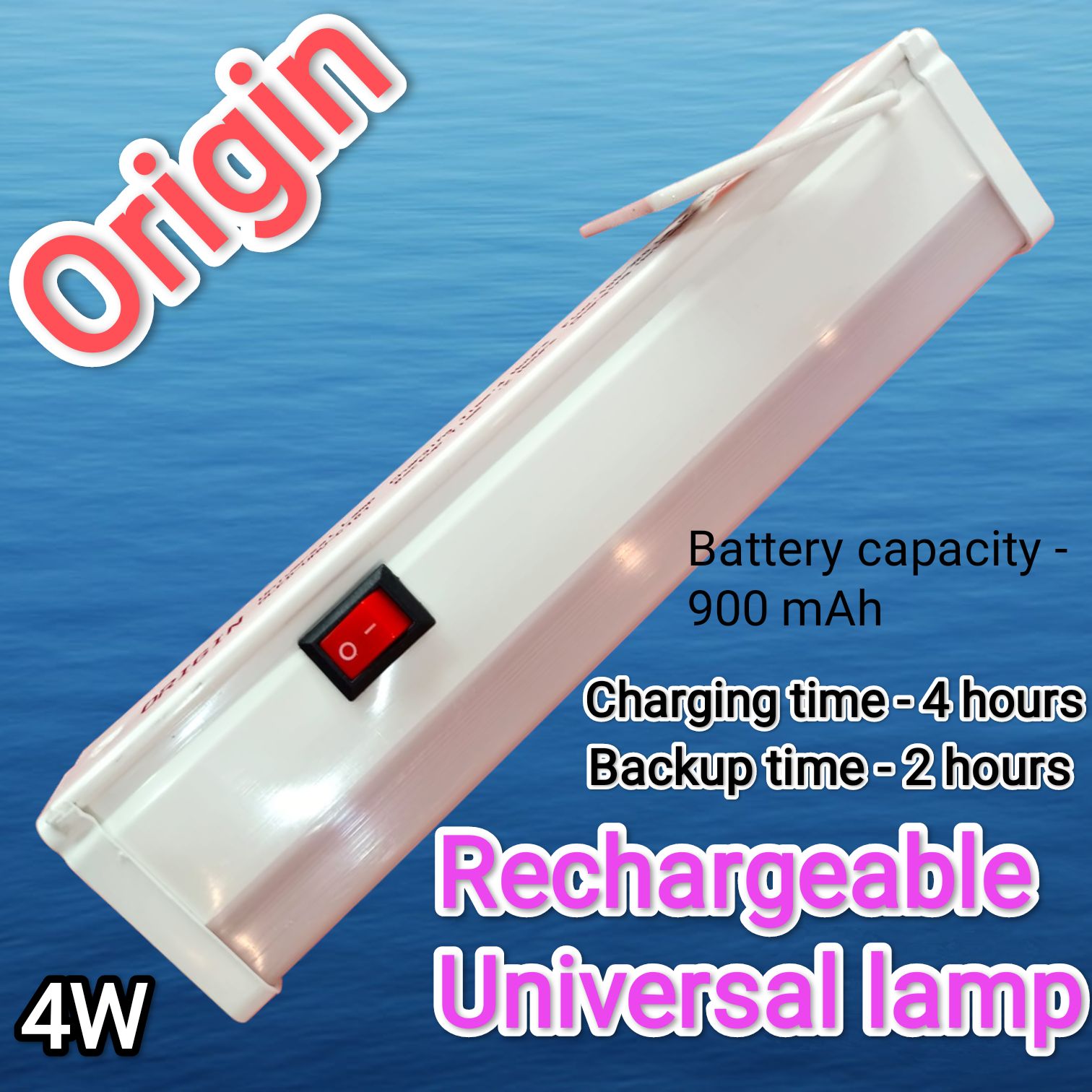 Origin Rechargeable Universal lamp 4W, Charging time - 4 hours, Backup time - 2 hours