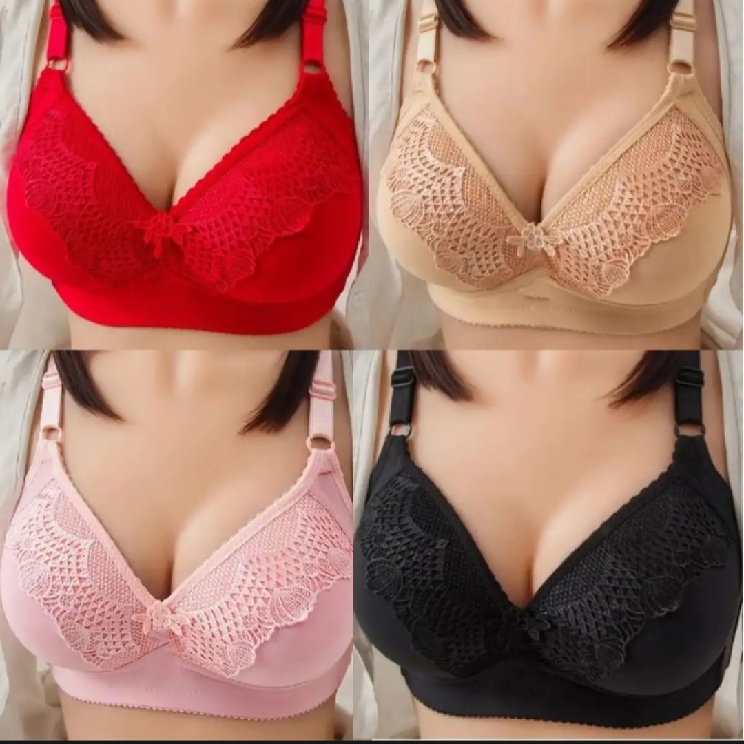 4-Piece Women’s Soft Comfort Foam Bra Set – Breathable and Supportive