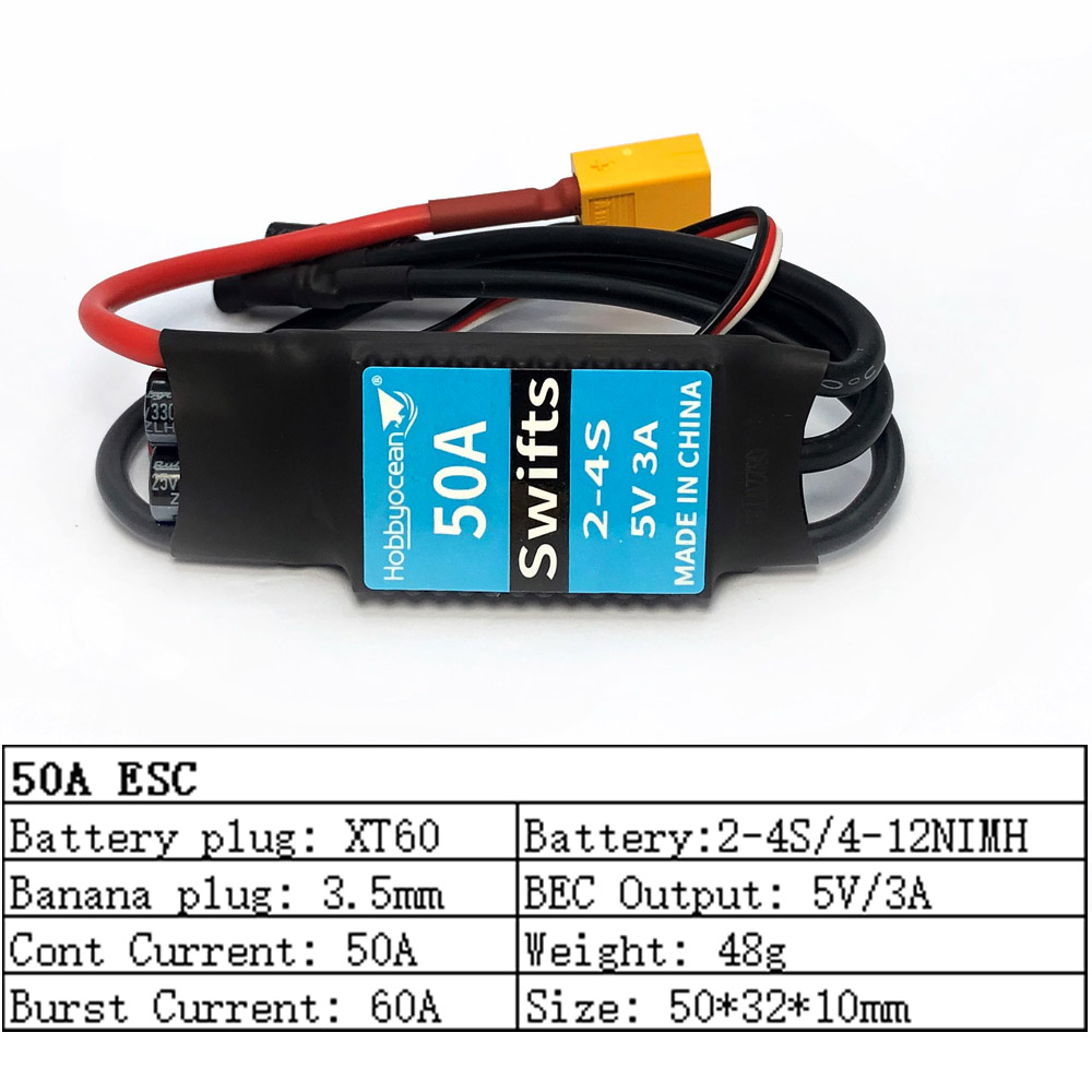 Hobbyocean 10A 20A 30A 40A 50A 80A 100A 125A 200A ESC Speed Controller With UBEC For Hobbywing Skywalker RC Airplanes Helicopter. 