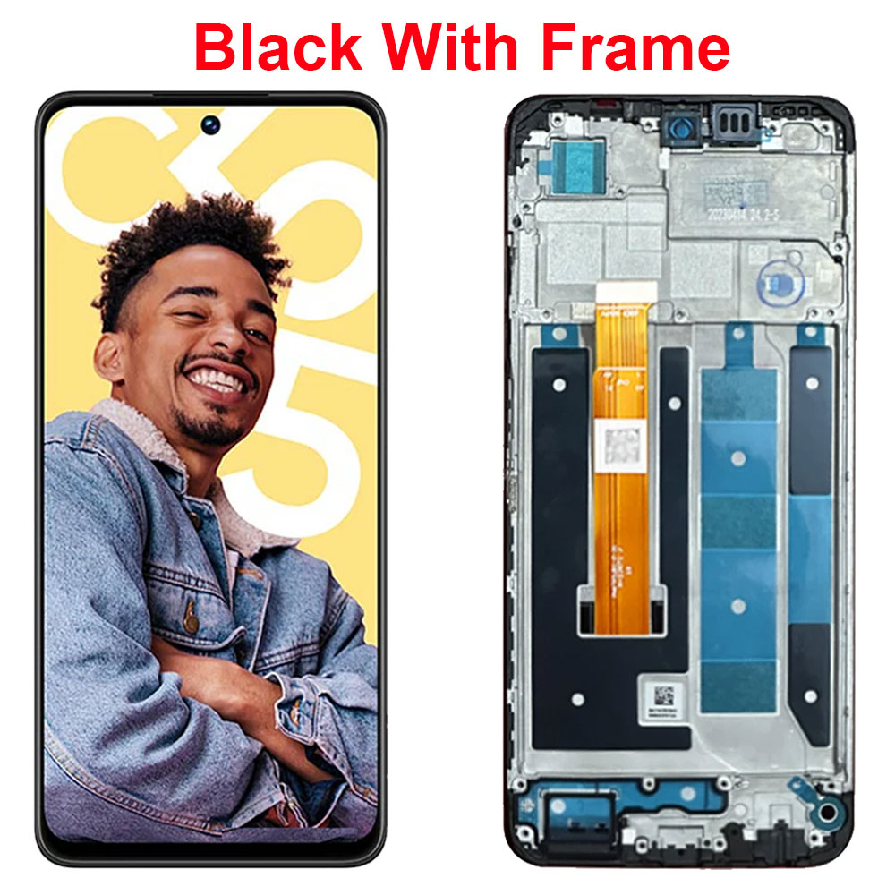 Screen With Frame For Realme C55 RMX3710 LCD Display Touch  Pantalla Digiziter Assembly Screen Replacement For Realme C55 LCD. 