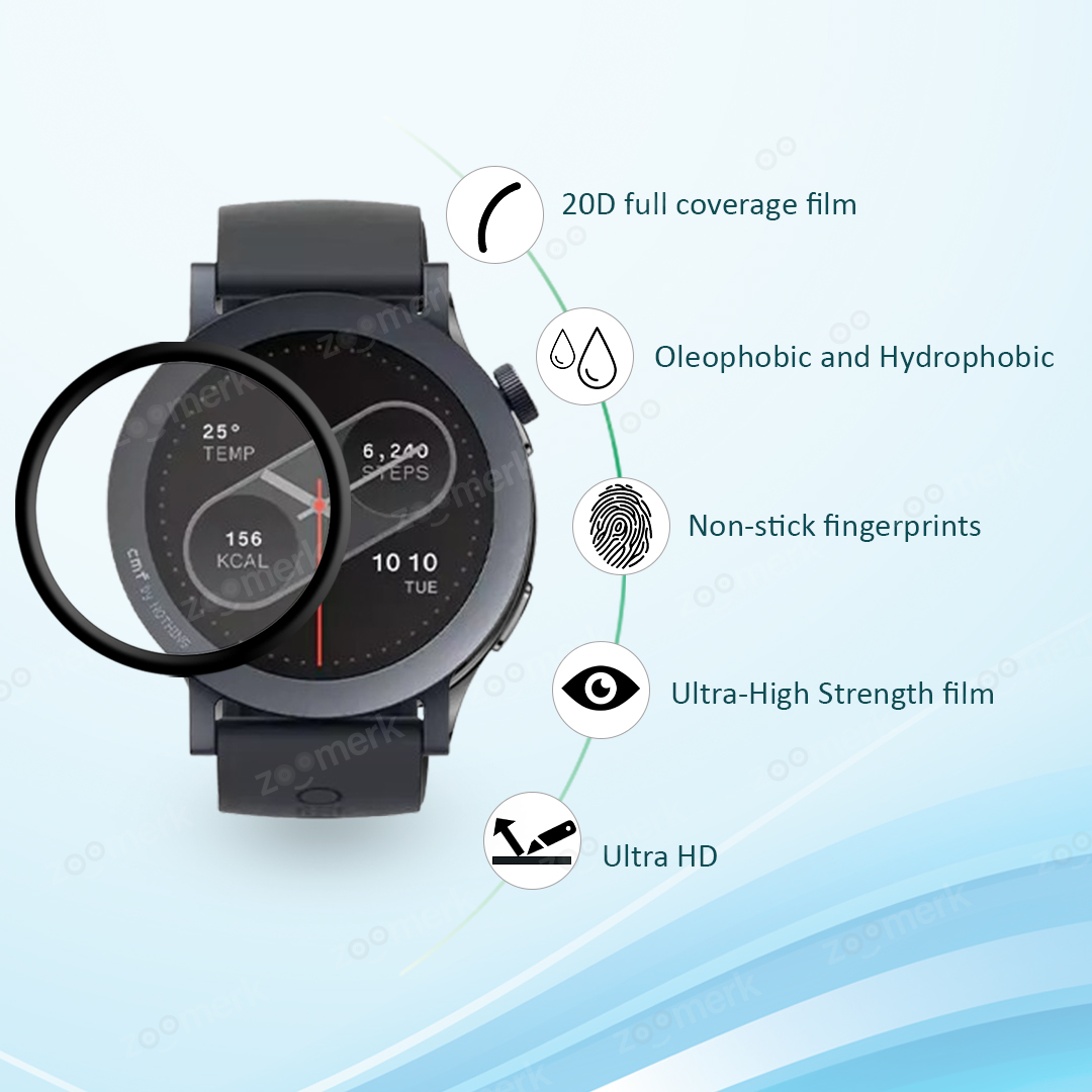 CMF Watch 2 Pro Screen Protector – Full Coverage, Anti-Scratch, Anti-Fingerprint, Bubble-Free Film. 