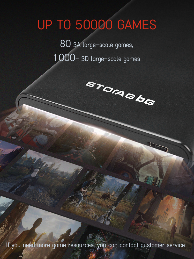 750GB Portable External Hard Drive Disk Build in 50000 Games for PS3 PSP Switch Plug and Play Retro Video Game Console. 