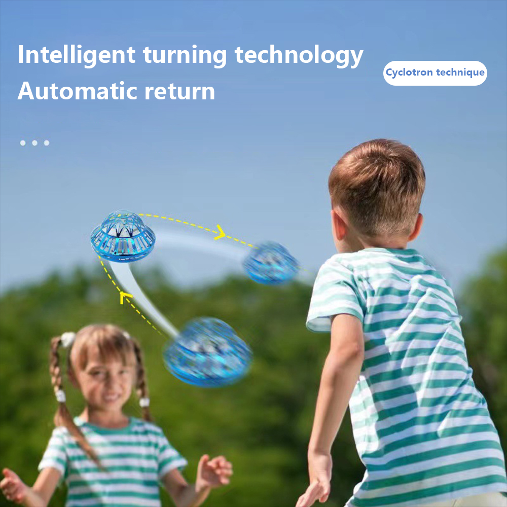 UFO Intelligent Sensing Flying Ball Hovering Saucer Floating Ball Black Technology Fingertip Gyroscope Children's Toy. 