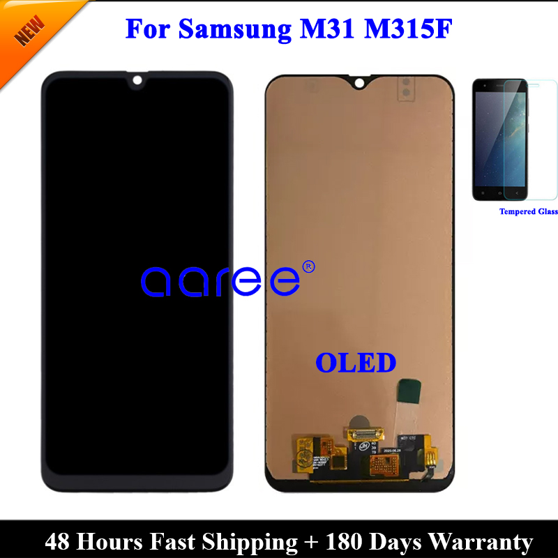 6.4' AMOLED OLED LCD Screen  For Samsung M31 LCD m315F lcd display For Samsung M31 M315F LCD Screen Touch Digitizer Assembly. 