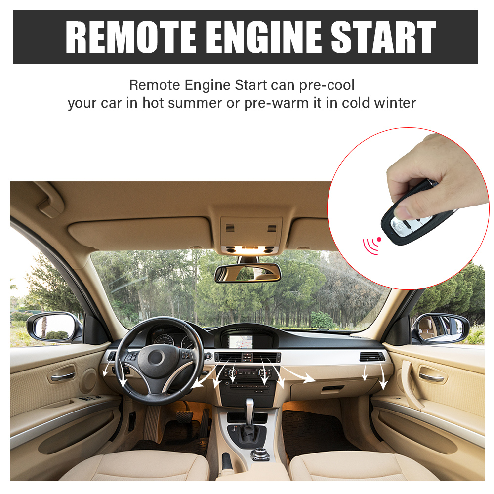 Car Starter Alarm Smart Bluetooth Autostart Set Auto Start Stop Push Button Keyless Entry System Remote Control Kit Accessories. 
