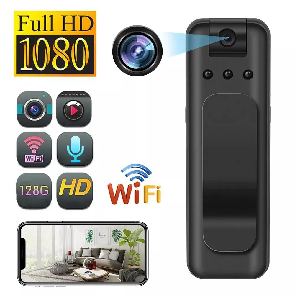 UHD 1080P Mini Camera with WiFi Portable Small Digital Video Recorder Police BodyCam Infrared Night Vision Miniature Camcorder