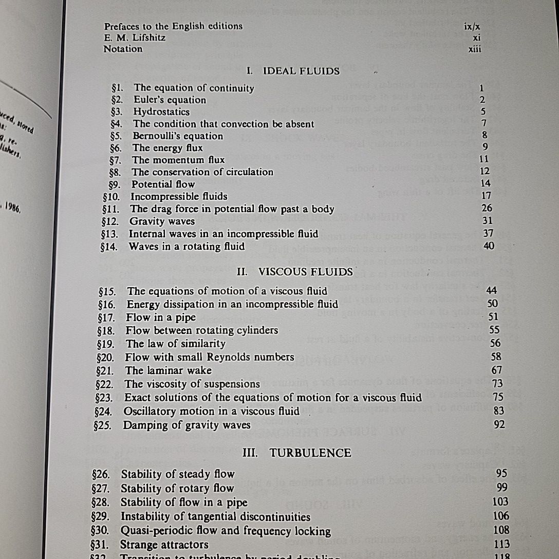 Fluid Mechanics By Landau And Lifshitz (Vol:6). 