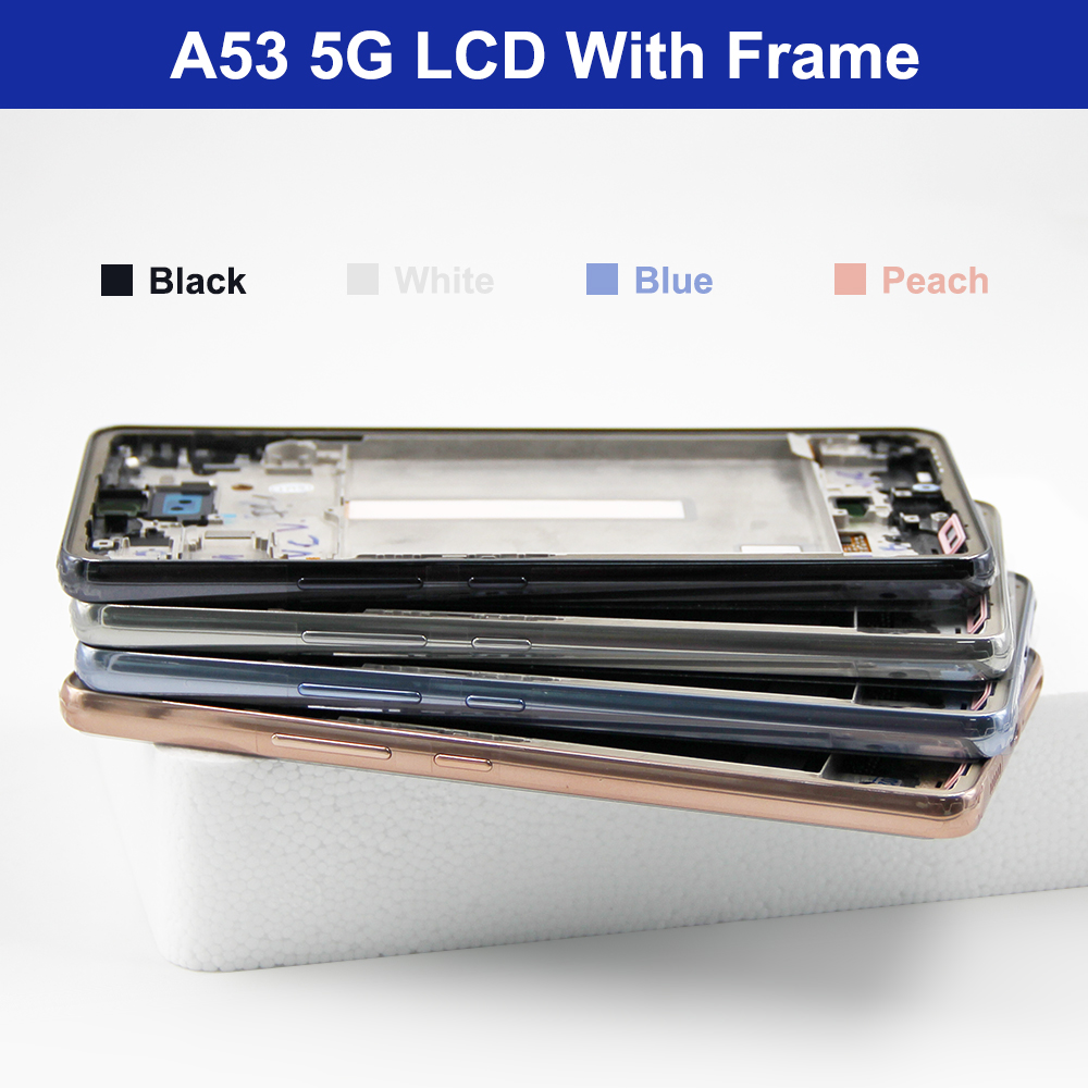 For AMOLED For Samsung A53 5G LCD Display With Frame Touch Screen Digitizer Assembly For samsung A536 A536B Screen. 