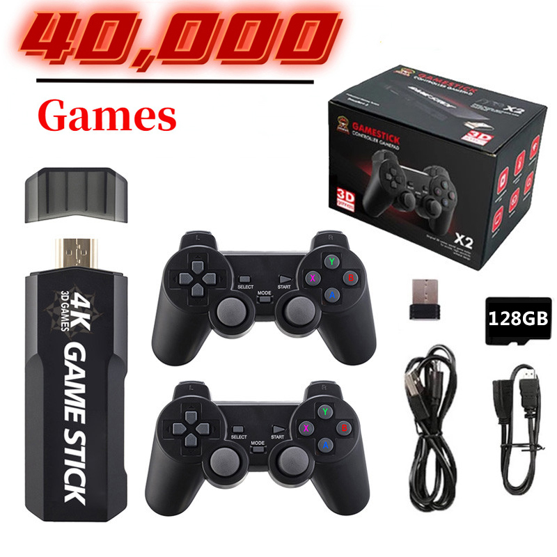 GD10 Game Stick 4K Retro Video Game Console HD Output Emuelec 4.3 System 2.4G Wireless Controllers 3D PSP PS1 GBA Birthday Gift