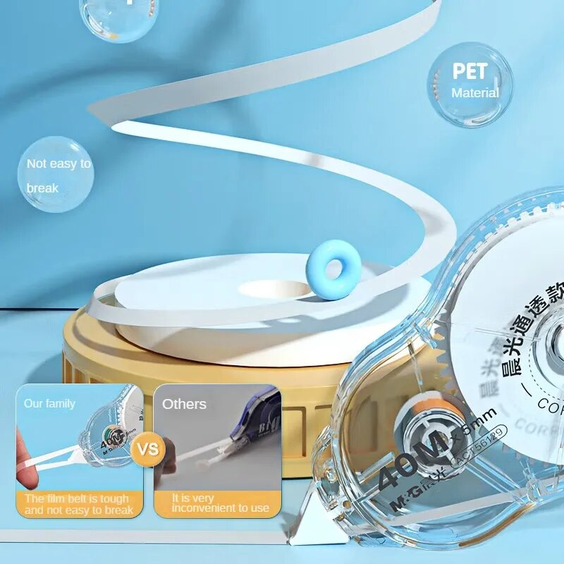 M&G Large Capacity Correction Tape Multi-Specification Coated Student Use Affordable White Tape Core 100m/5 PCs. 
