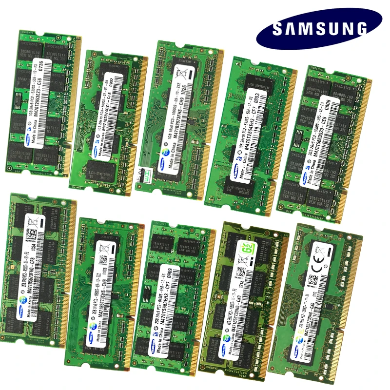 SAMSUNG Laptop Ram DDR4 DDR3 DDR2 16GB 8GB 4GB 2GB 3200 2666 2400 1866 1600 1333 1066 800 667MHz SAMSUNG Notebook Memoria. 