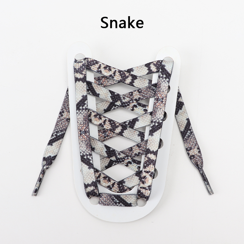 Animal Pattern Shoelaces Flat AF1/AJ Sneakers Shoe laces Tiger/Snake/Leopard Print Shoelace 120/140/160CM Shoes Strings 1Pair. 