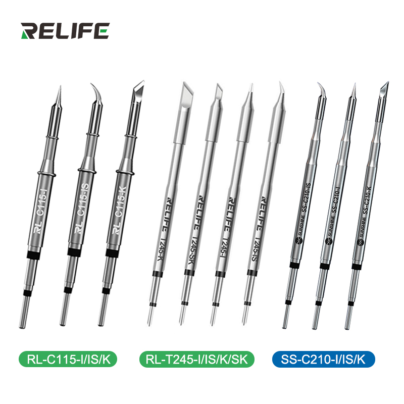RELIFE C210 T245 C245 Soldering Tip C210 C115 Soldering Iron Tip for GVM T210 / T115 Professional Soldering Station Welding Tool. 