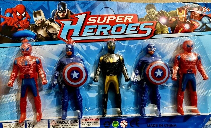 Super Heroes Action Figure Plastic Toy - 5 pcs set