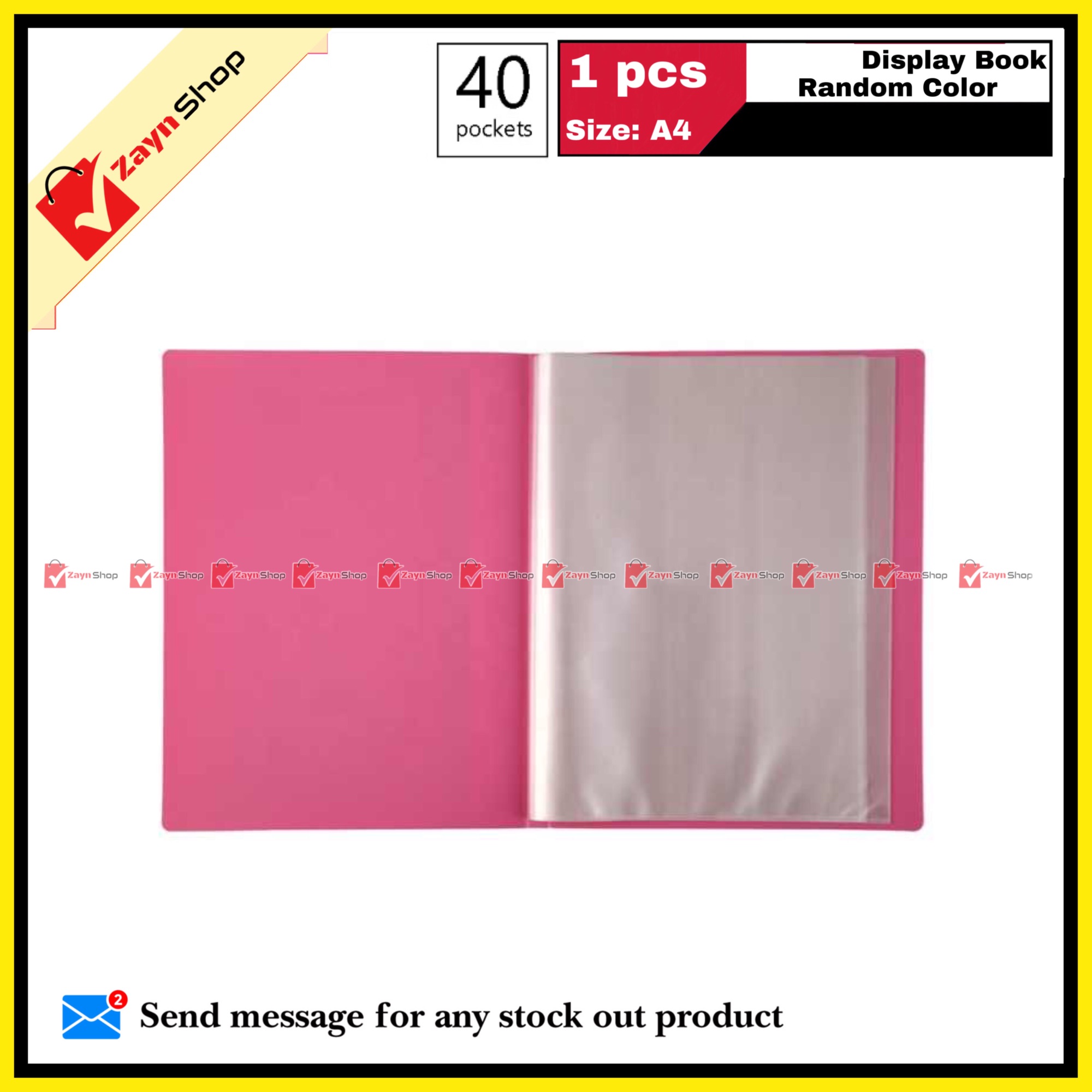 Display Book 40 Pocket Thin Plastic File Folder Display Presentation Book, A4 Size Random Color 1pcs - Innovative Design - Organize with Style. 