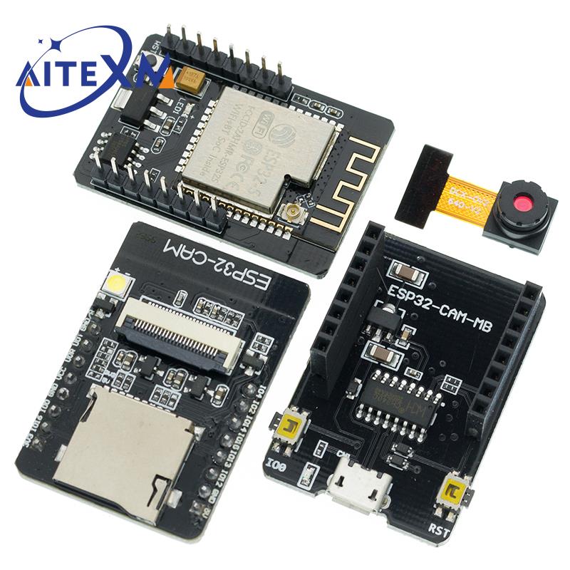 ESP32-CAM-MB WiFi + Bluetooth Module Camera Module ESP32 Development Board CH340 CH340G OV2640 Camera 2.4G Antenna For Arduino. 