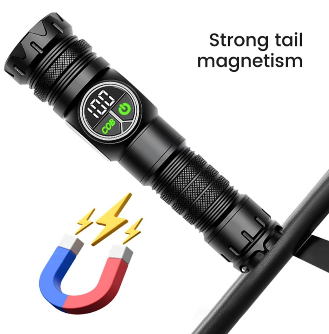 GearUP K60 Outdoor Flashlight Telescopic Zoom 10W COB+LED 800 Lumens Torchlight. 