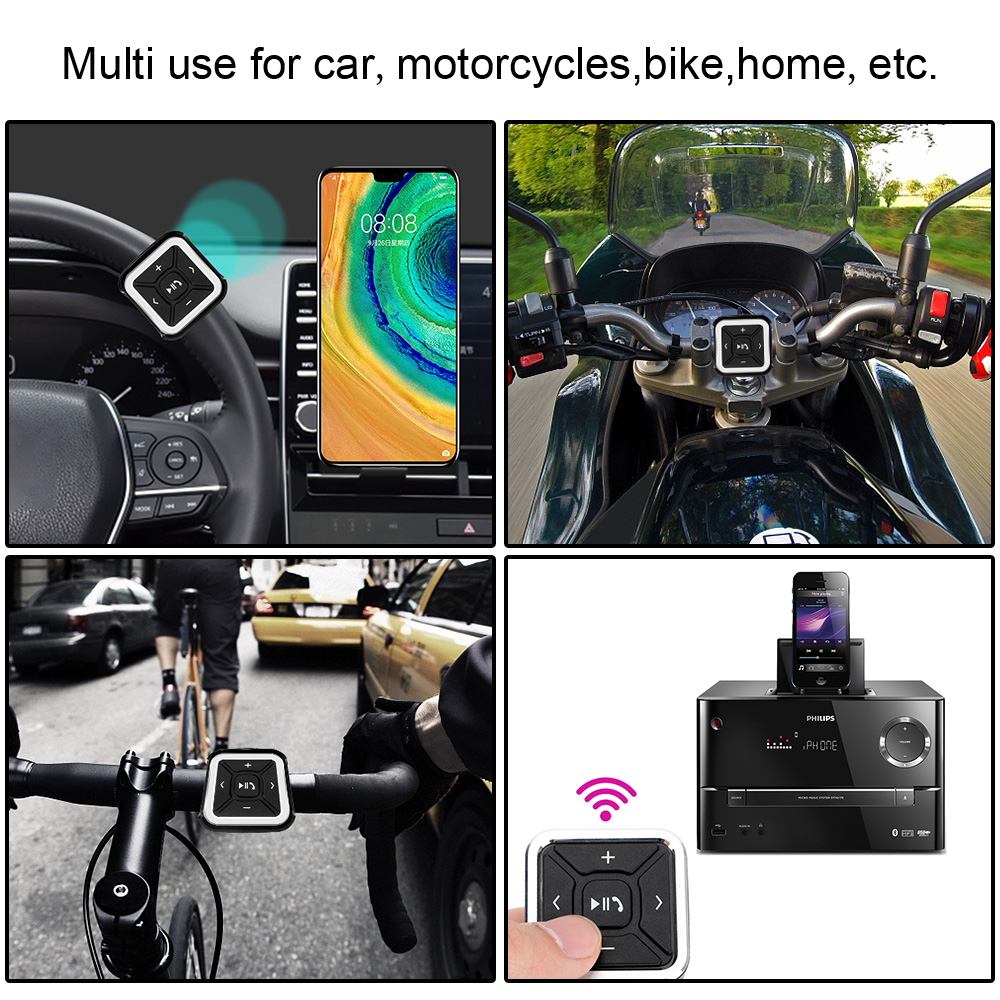 Wireless Bluetooth Steering Wheel Remote Control Car Radio Audio Buttons Smartphone Control for Media MP3 Player for Android IOS. 