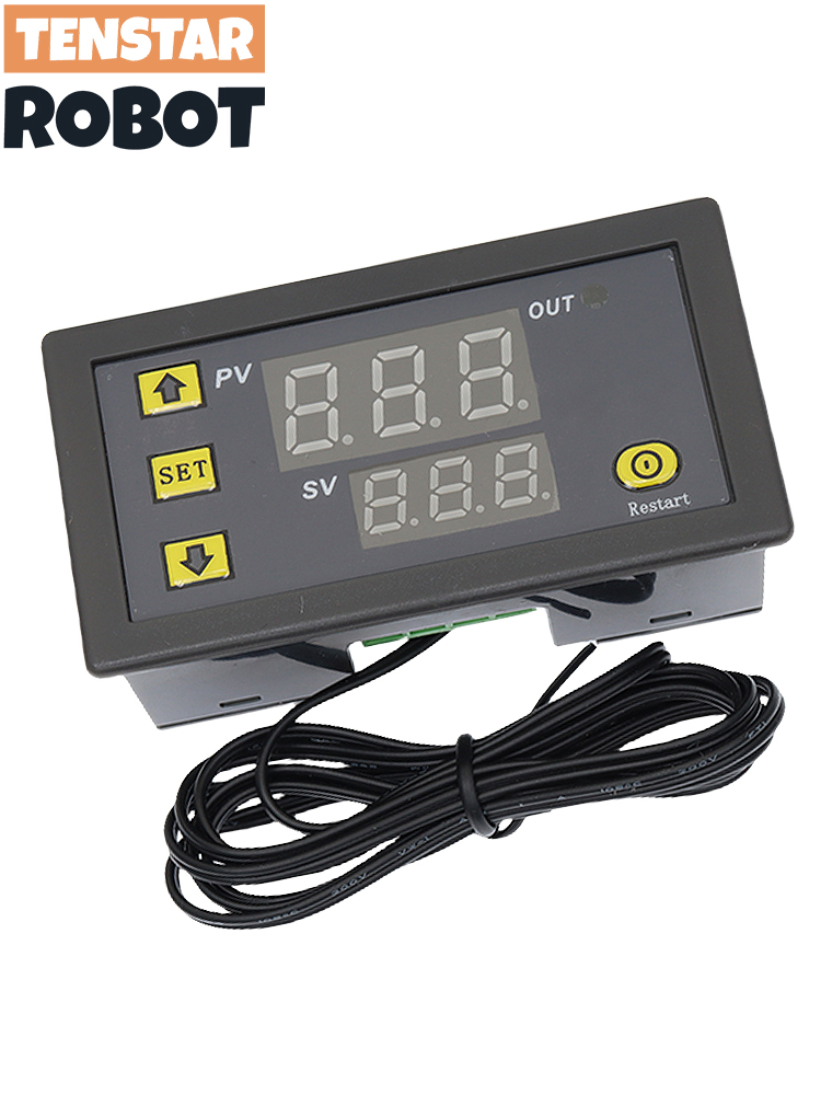 W3230 12V 24V AC110-220V Probe line 20A Digital Temperature Control LED Display Thermostat With Heat/Cooling Control Instrument. 