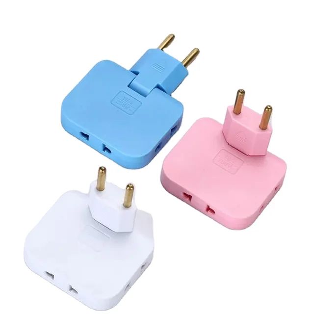 3 in 1 Mutli Plug Travel Adapter Socket (3 Power Socket) High Power EU Bangladesh Standard 180° Rotating Coverter Socket AC Adapter. 