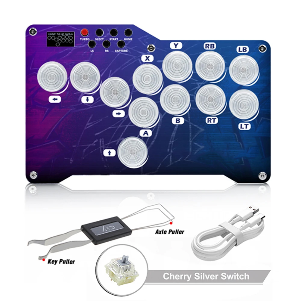 Flatbox Hitbox Arcade Joystick Fight Stick For PS4/PS3 With Turbo&Capture Function Street Fighter Game Controller For PC/NS. 