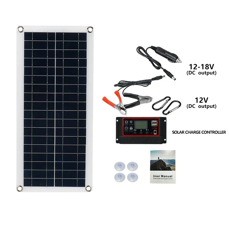 20W-1000W Solar Panel 12V Solar Cell 100A Controller Solar Panel for Phone RV Car MP3 PAD Charger Outdoor Battery Supply Camping. 