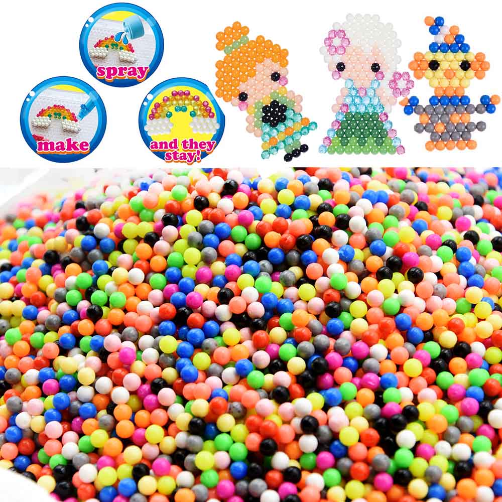 300pcs Bead Refill Packs Hama Beads Toys Jigsaw Puzzle Magic Water Sticky Beadbond Fuse Beads  Beads Set  Handmade Puzzle