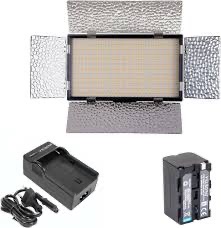 WELBORN Bi-Color Dimmable LED Video Light WB-768B with Battery and Charger for All DSLR and Video Cameras and YouTube Video Shooting