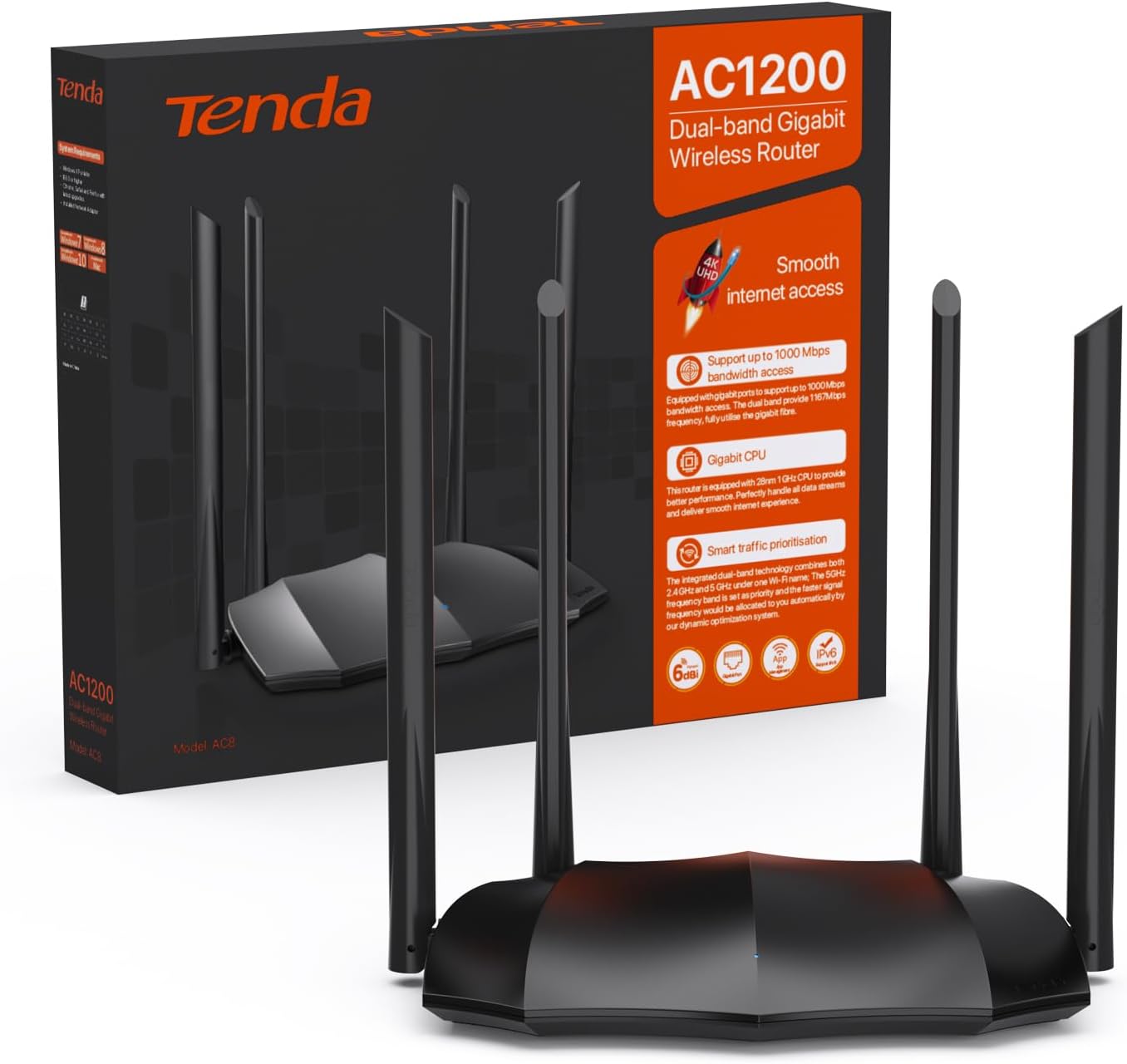 Tenda RX9 Pro AX3000 3000mbps Dual Band Gigabit Wi-Fi 6 Router. 