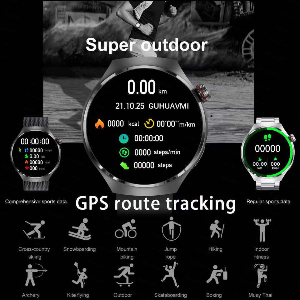 For Huawei Xiaomi NFC Smart Watches Men Watch 4 Pro AMOLED HD Screen Heart Rate Bluetooth Call IP68 Waterproof SmartWatch 2023. 
