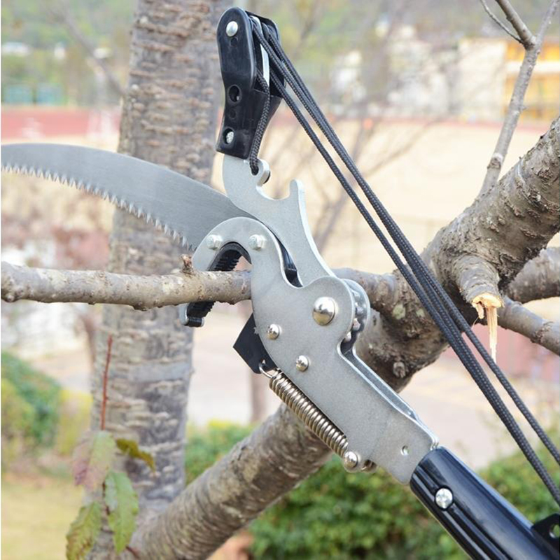 1PC High-Altitude Extension Lopper Branch Scissors Extendable Fruit Tree Pruning Saw Cutter Garden Trimmer Tool With Rope. 