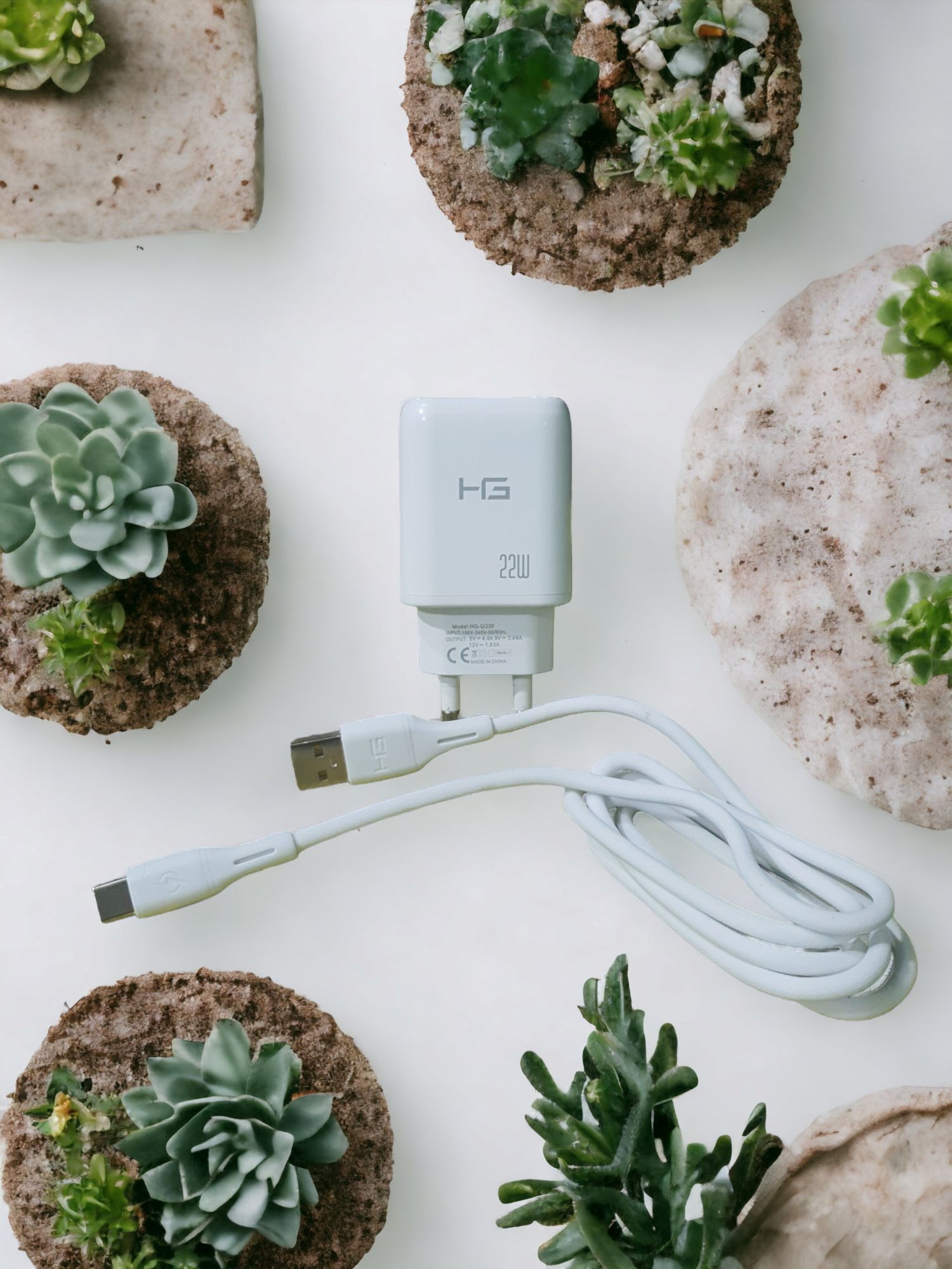 HG 22W FAST CHARGER WITH TYPE-C CABLE. 