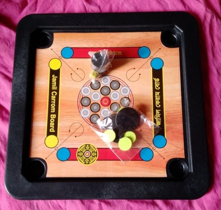2 in 1 Mini Carrom Board with Ludu Game Board. 