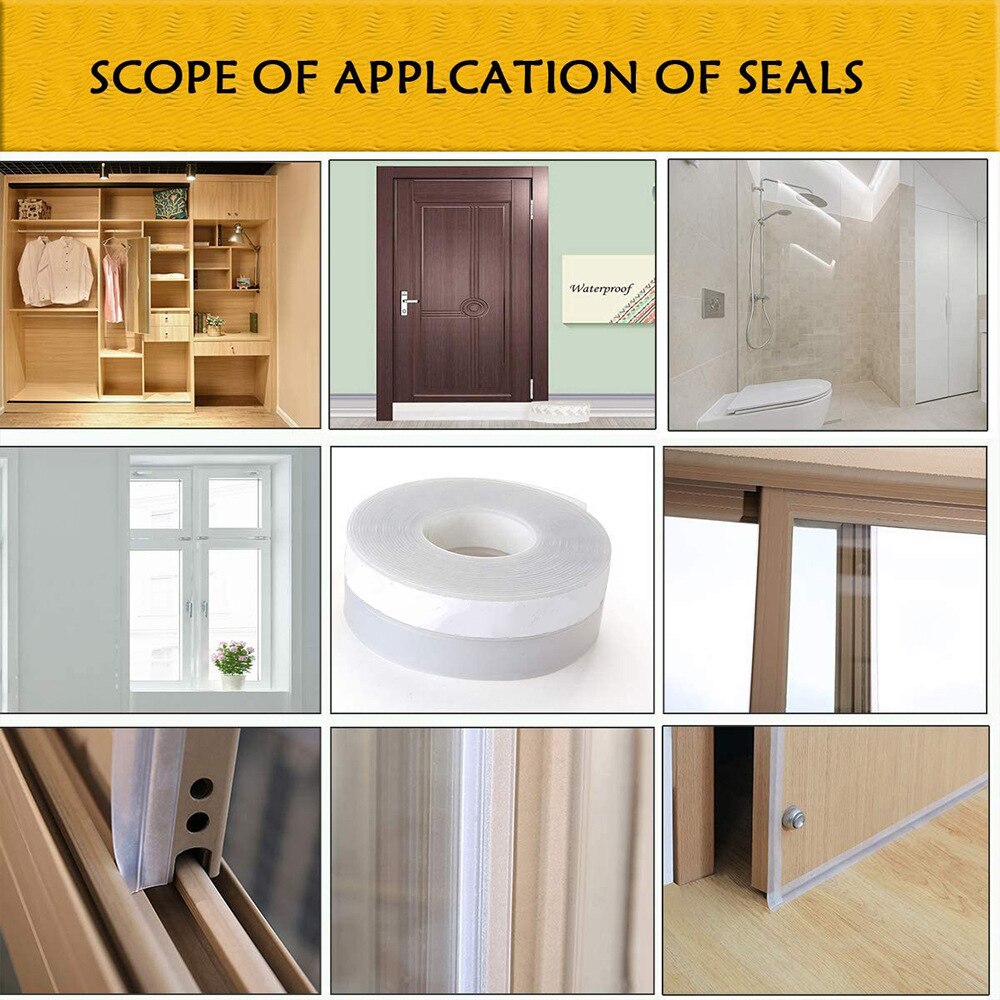 Door and Window Rubber Steal Strip Glass Door Crack Windproof Dustproof Self-Adhesive Tape Door Bottom Seal. 