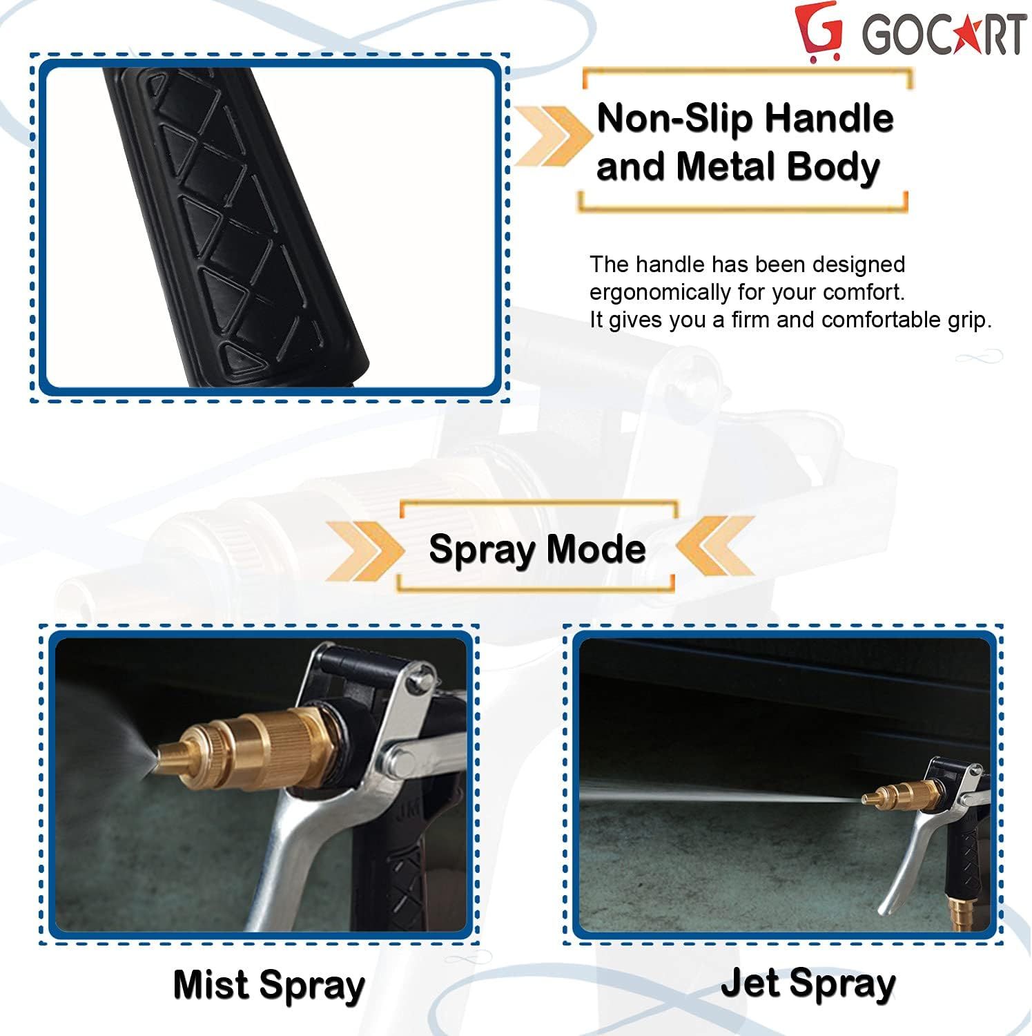 Metal trigger brass nozzle water spray gun

bagan er jonno uccho presure er water gun spray. 