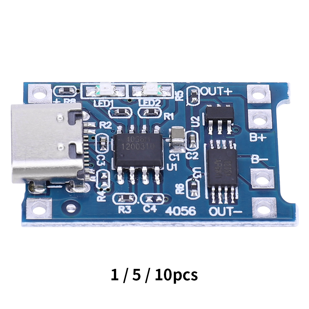 TP4056 Lithium Battery Charger Module Type C Battery Charging Module Micro USB 4.5V-5V for Lithium Batteries