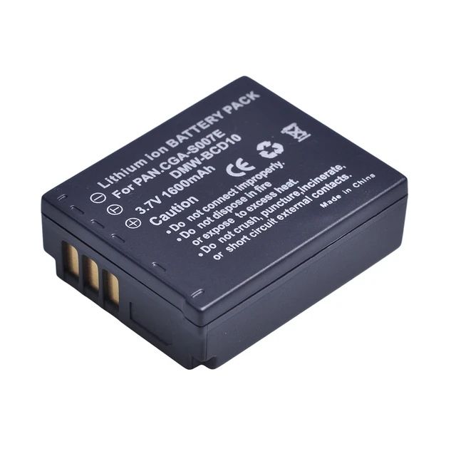 Panasonic Lumix Battery CGA-S007,CGA-S007A/1B,Series DMC-TZ3,DMC-TZ2. 