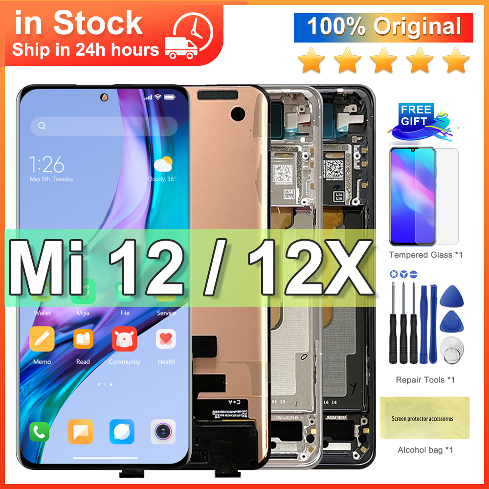 Original 6.28'' LCD for Xiaomi 12 Mi 12 Touch Screen Mi12 2201123G, 2201123C Display Assembly Mi 12X Mi12X 2112123AC 2112123AG. 